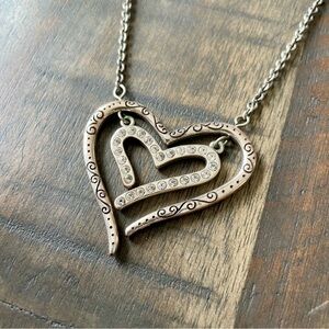 Reversible Silver Heart Necklace like new